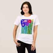 竹とハイビスカス トライブレンドTシャツ (正面全面)