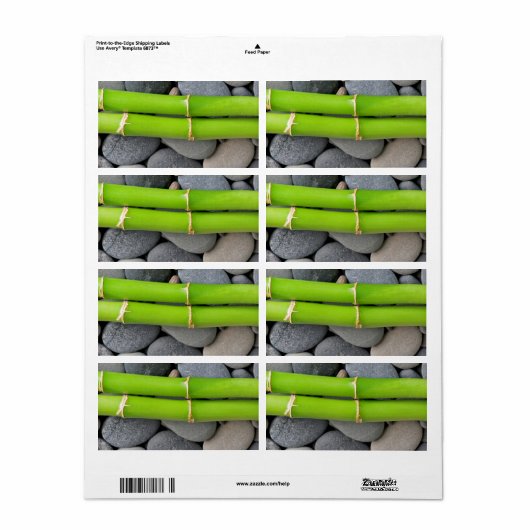 竹と小石 ラベル (フルシート)