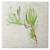 竹と樺の木陶瓦 タイル (正面)