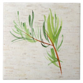 竹と樺の木陶瓦 タイル