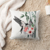 竹と花で飲み込クラシックむ クッション (ブランケット)