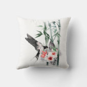 竹と花で飲み込クラシックむ クッション (裏面)