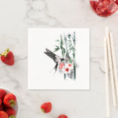 竹と花で飲み込クラシックむ スタンダードカクテルナプキン (インサイチュ)