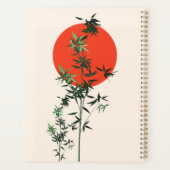 竹と赤い太陽の黄褐色の背景 プランナー手帳 (裏面)