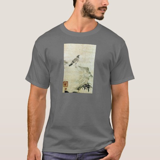 竹と雀,可翁雀と竹(詳細)花王 Tシャツ (正面)