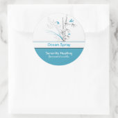 竹と青の鳥のキャンドルラベルカスタマイズ可能1 ラウンドシール (バッグ)