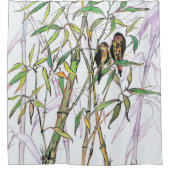 竹と鳥 シャワーカーテン (正面)