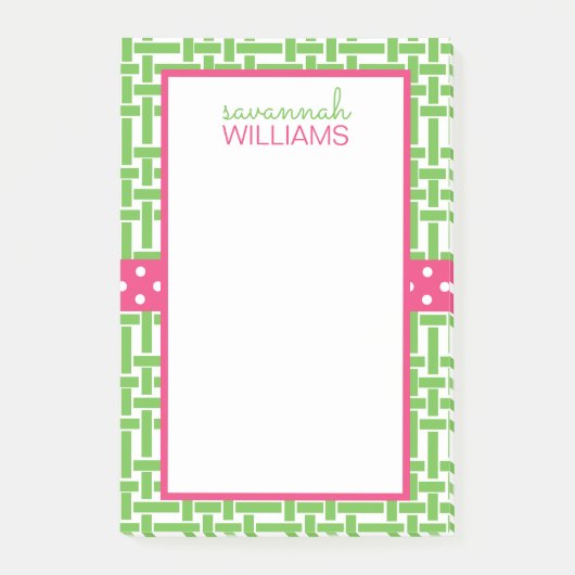 竹とGrosgrainパーソナライズされたポストイットメモ帳 ポストイット (正面)