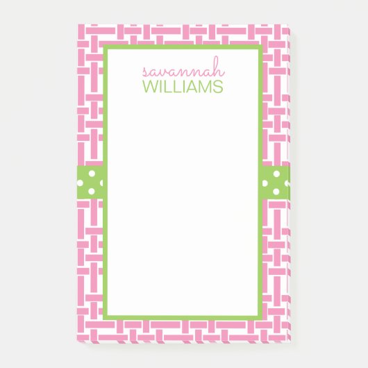 竹とGrosgrainパーソナライズされたポストイットメモ帳 ポストイット (正面)