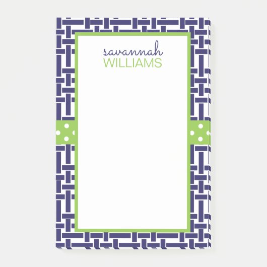 竹とGrosgrainパーソナライズされたポストイットメモ帳 ポストイット (正面)