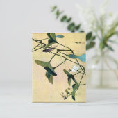 竹にカナボウモドキの日本の浮世絵 ポストカード (スタンド正面)