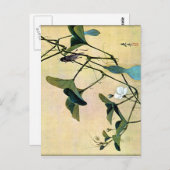 竹にカナボウモドキの日本の浮世絵 ポストカード (正面/裏面)