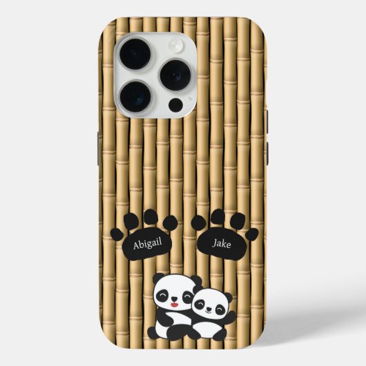 竹に名前入りパンダの足跡 Case-Mate iPhoneケース (裏面)