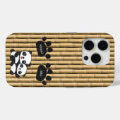 竹に名前入りパンダの足跡 Case-Mate iPhoneケース (裏面 (横))