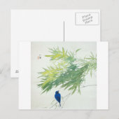 竹に青鳥、栖鳳のタケおよび青い鳥、Seihōの日本のな芸術 ポストカード (正面/裏面)