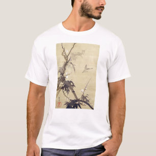 竹に鳥、其一の鳥およびタケ、Kiitsuの日本芸術 Tシャツ