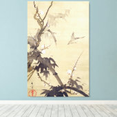 竹に鳥,其一鳥と竹， Kiitsu, Japan Art キャンバスプリント (インサイチュ (ウッドフロア))