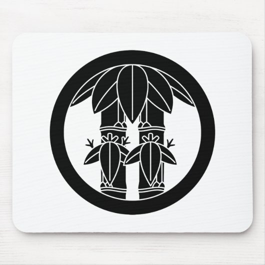 竹のを丸葉くした竹2本 マウスパッド (正面)