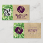 竹のアイコン | パームリーフ | QRコード 名刺 (正面/裏面)