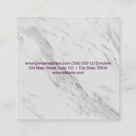 竹のアイコン |白大理石テクスチャ スクエア名刺 (裏面)