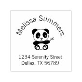 竹のアーチを持つかわいい小さなパンダ セルフインキングスタンプ (デザイン)