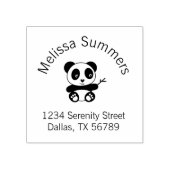 竹のアーチを持つかわいい小さなパンダ ラバースタンプ (インプリント)