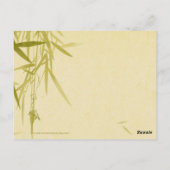 竹のスケッチ中国のタイガー2022年新年HPostC ポストカード (裏面)