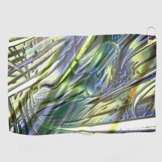 竹のスタイル、柔らかい真珠のような緑の黄色のストローク ゴルフタオル (横)