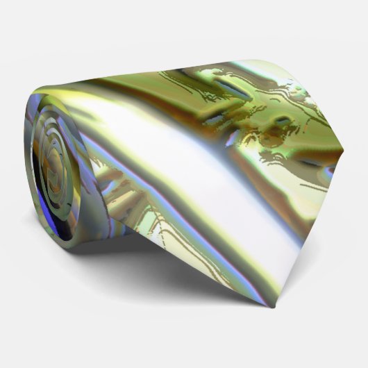 竹のスタイル、柔らかい真珠のような緑の黄色のストローク ネクタイ (ロール)