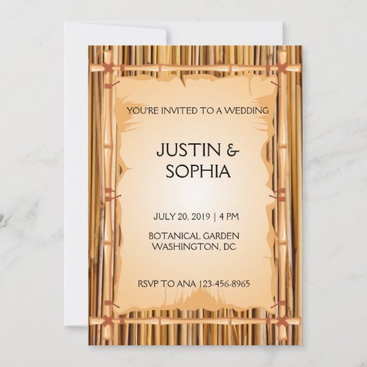 竹のテクスチャ 招待状 (正面)