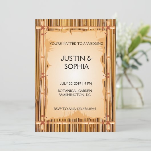 竹のテクスチャ 招待状 (スタンド正面)