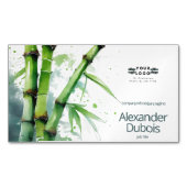 竹のマグネットのビジネスモダンカード新鮮な自然 マグネット名刺 (正面)