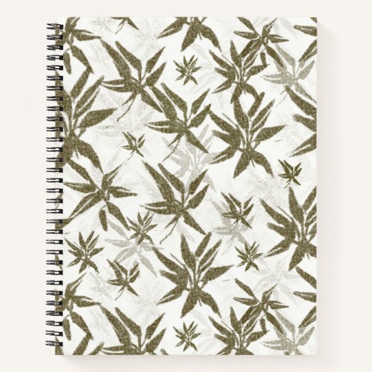 竹の上に白い光沢 – シームレスな表面パターン。 ノートブック (正面)