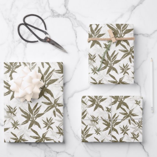 竹の上に白い光沢 – シームレスな表面パターン。 ラッピングペーパーシート (正面)