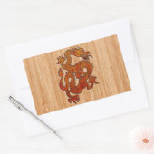 竹の上の赤い龍 長方形シール (封筒)