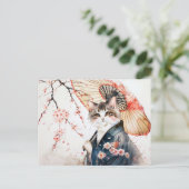 竹の傘を差したノーブル芸者猫中国の|過去記事 ポストカード (スタンド正面)