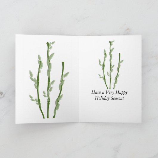 竹の冬の挨拶カード & ノートカード (内部)