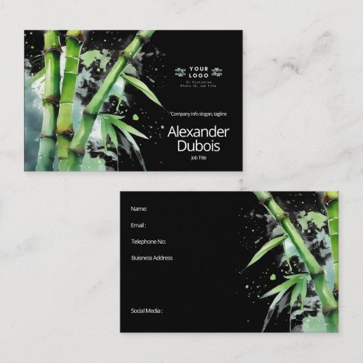 竹の名刺モダン生自然自然 名刺 (正面/裏面)