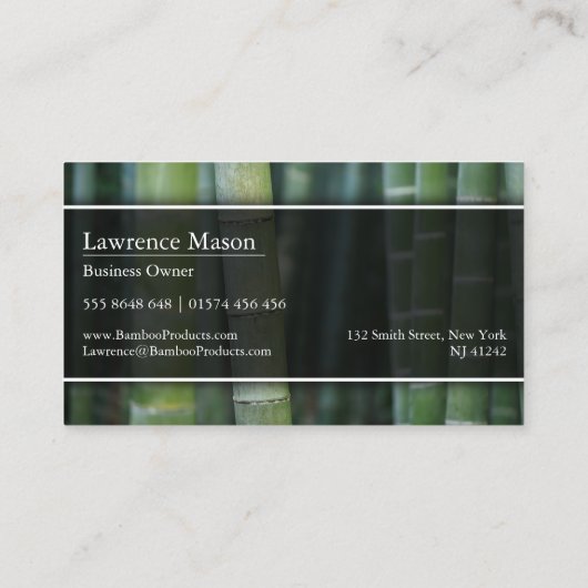 竹の名刺（緑）の写真 名刺 (裏面)