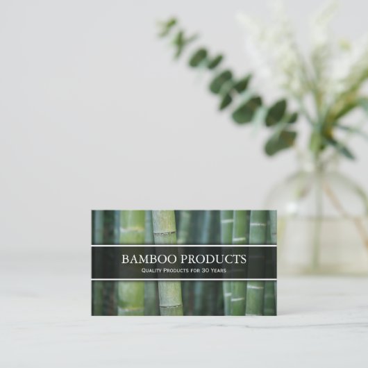 竹の名刺（緑）の写真 名刺 (スタンド正面)