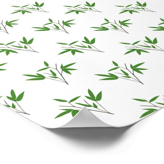 竹の小枝の模様 ポスター (角)