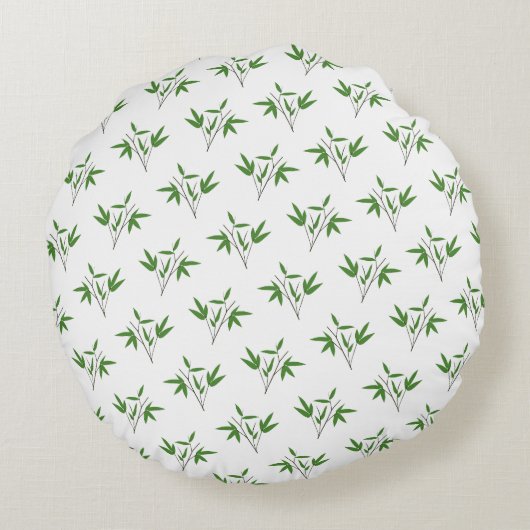 竹の小枝の模様 ラウンドクッション (裏面)