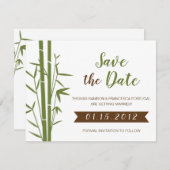 竹の日本の結婚式の日付カードを保存 招待状 (正面/裏面)