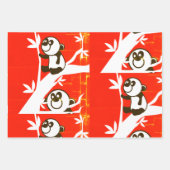 竹の木に可愛いパンダ ラッピングペーパーシート (正面)