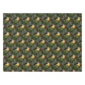 竹の木の付いた白い腹の付いたカイケの鸚鵡 テーブルクロス (正面(横))