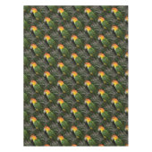 竹の木の付いた白い腹の付いたカイケの鸚鵡 テーブルクロス (正面)