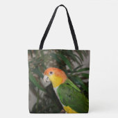 竹の木の白いベリーズ・カイケ・オウム トートバッグ (正面)