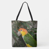 竹の木の白いベリーズ・カイケ・オウム トートバッグ (裏面)