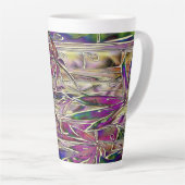 竹の木デジタル絵画オリジナルアートガラス カフェラテマグ (右アングル)