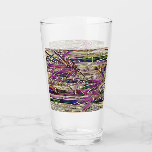 竹の木デジタル絵画オリジナルアートガラス タンブラーグラス (正面)